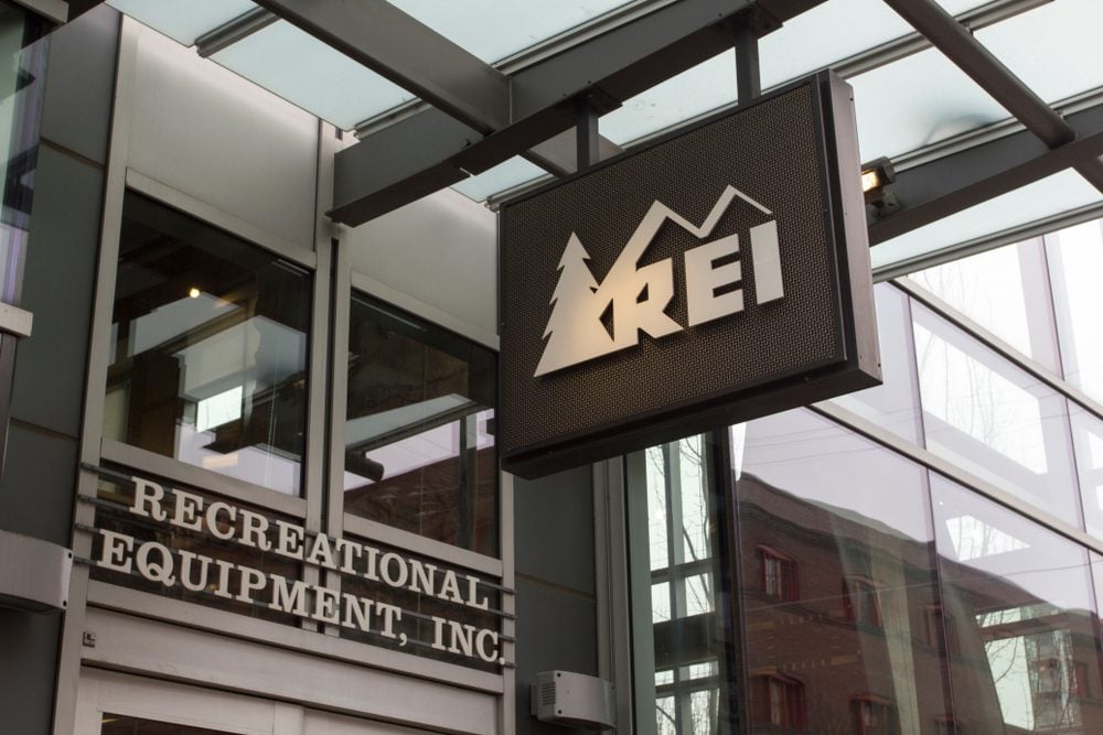 REI sign and logo