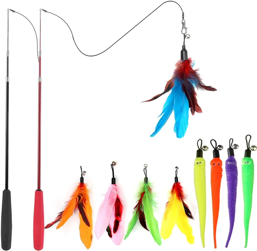Cat rope toys on a stick