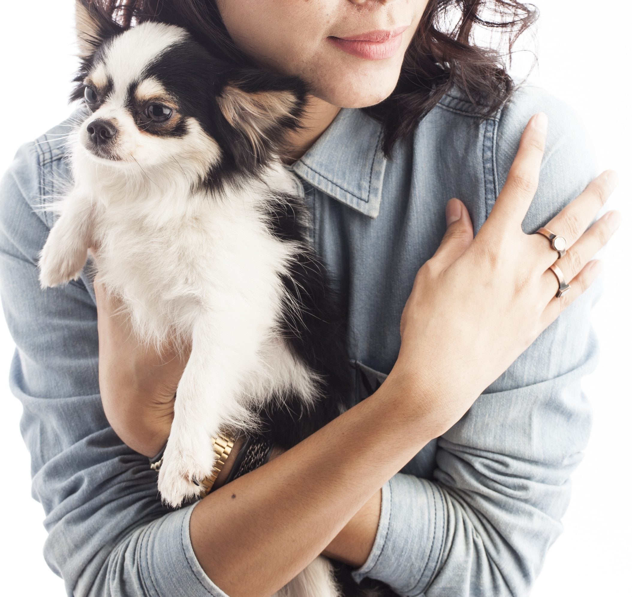 A woman holding a small ESA in Montgomery.