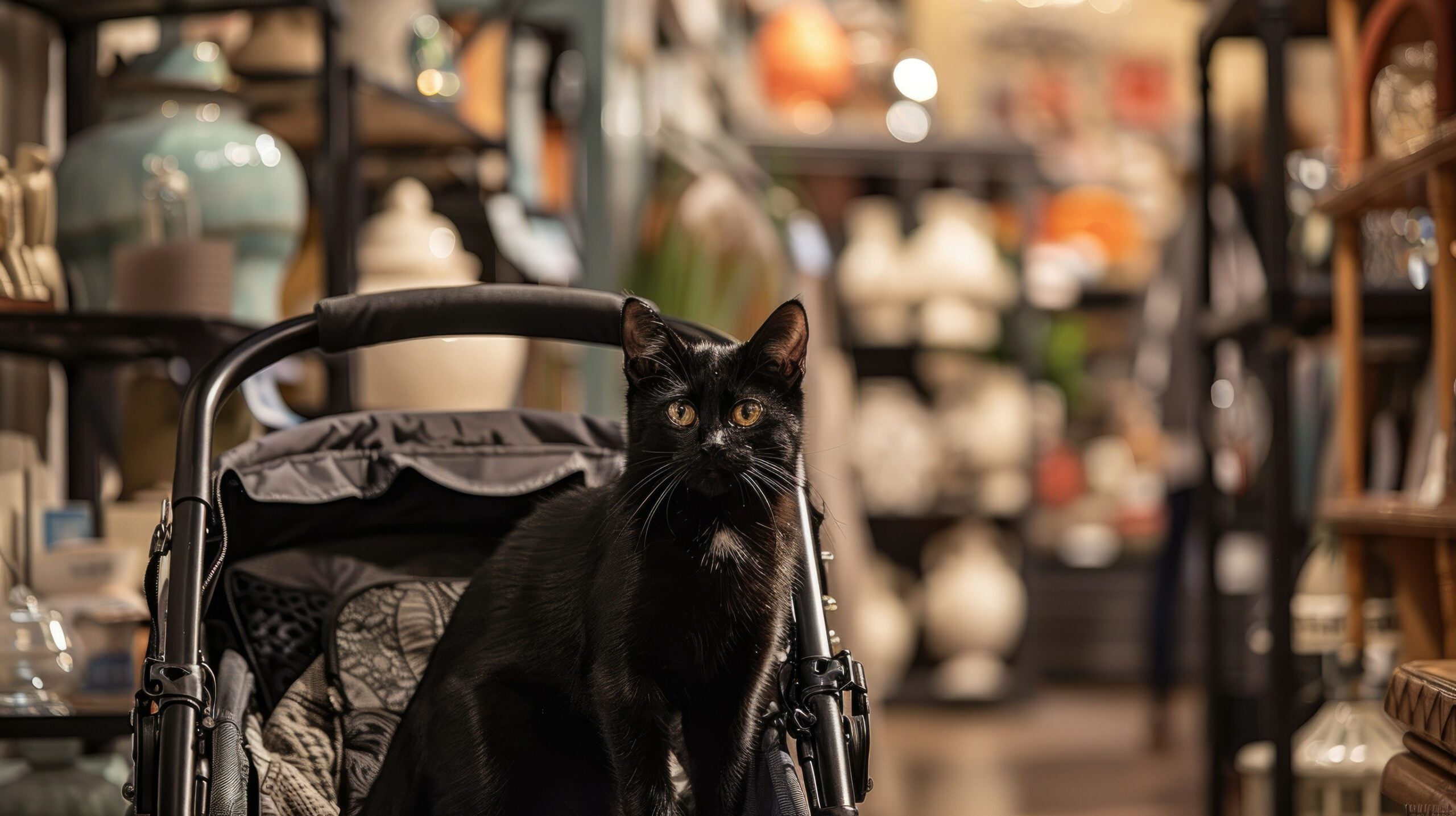 A cat with an ESA letter inside a stroller in Grand Forks.