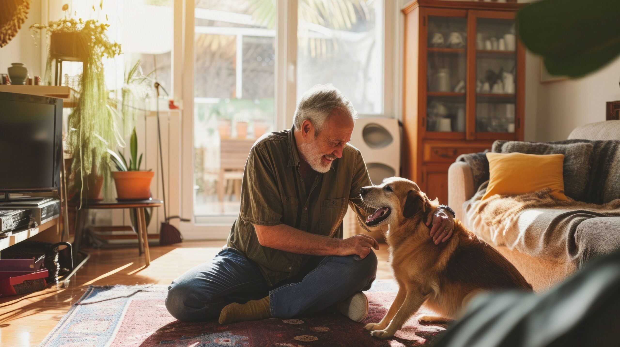A man spending time with his emotional support animal in Clarksville, TN.